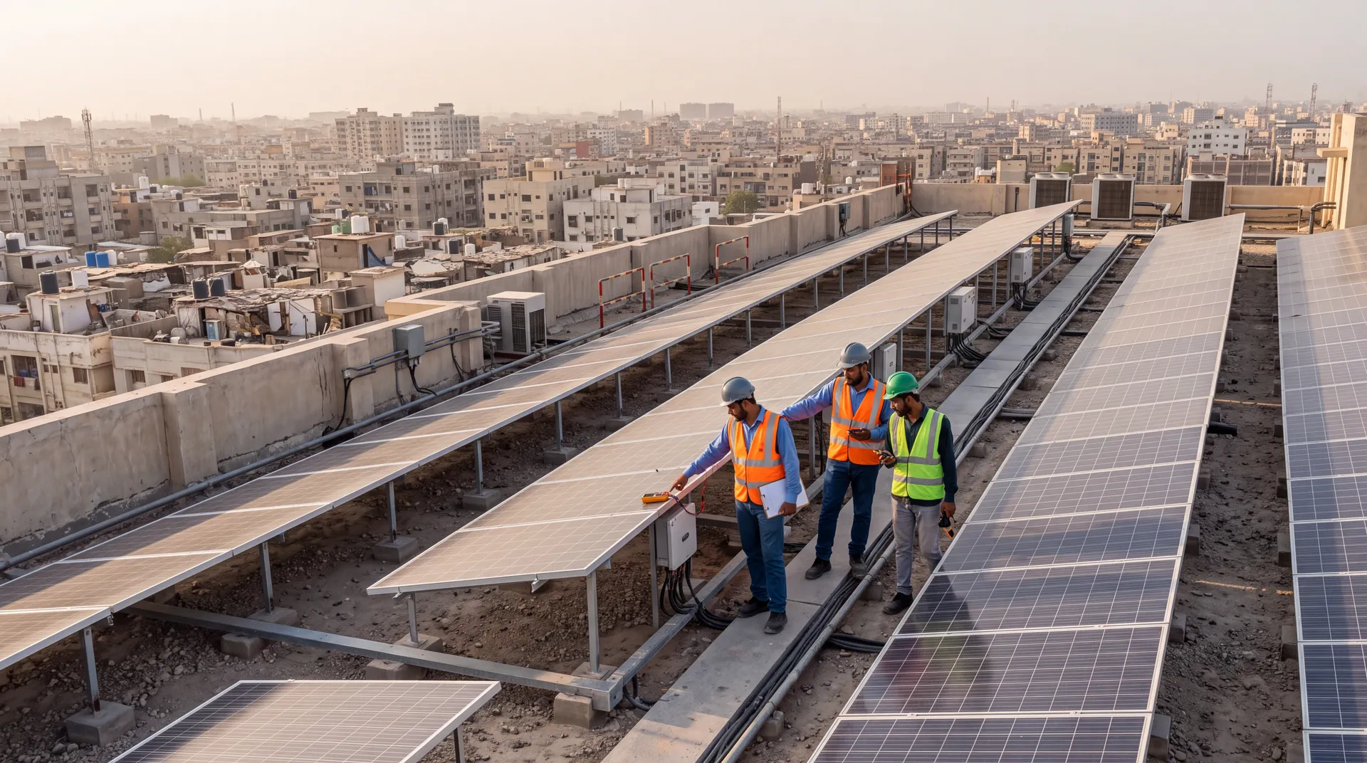 Commercial rooftop solar installation