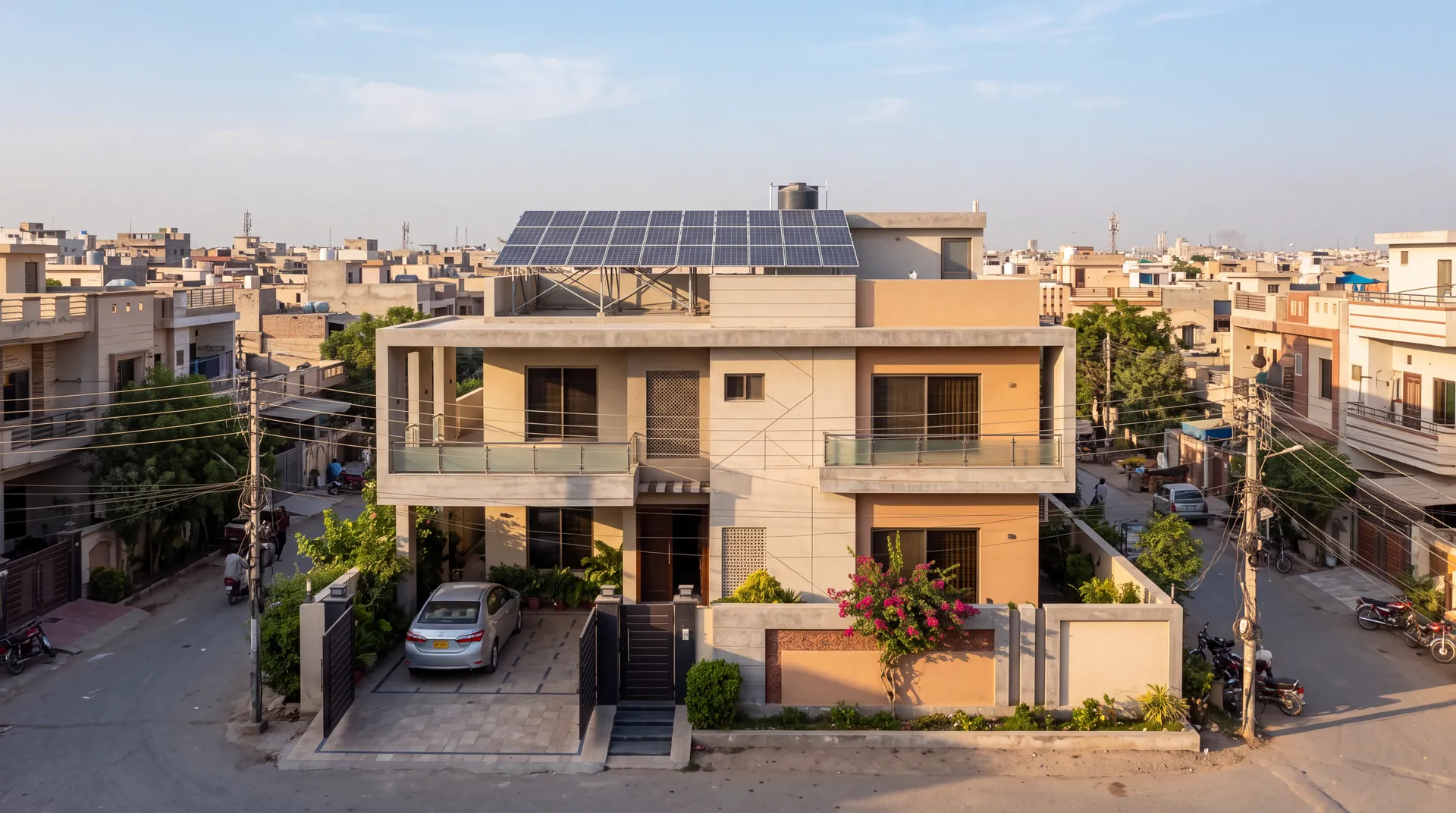 Residential rooftop solar installation
